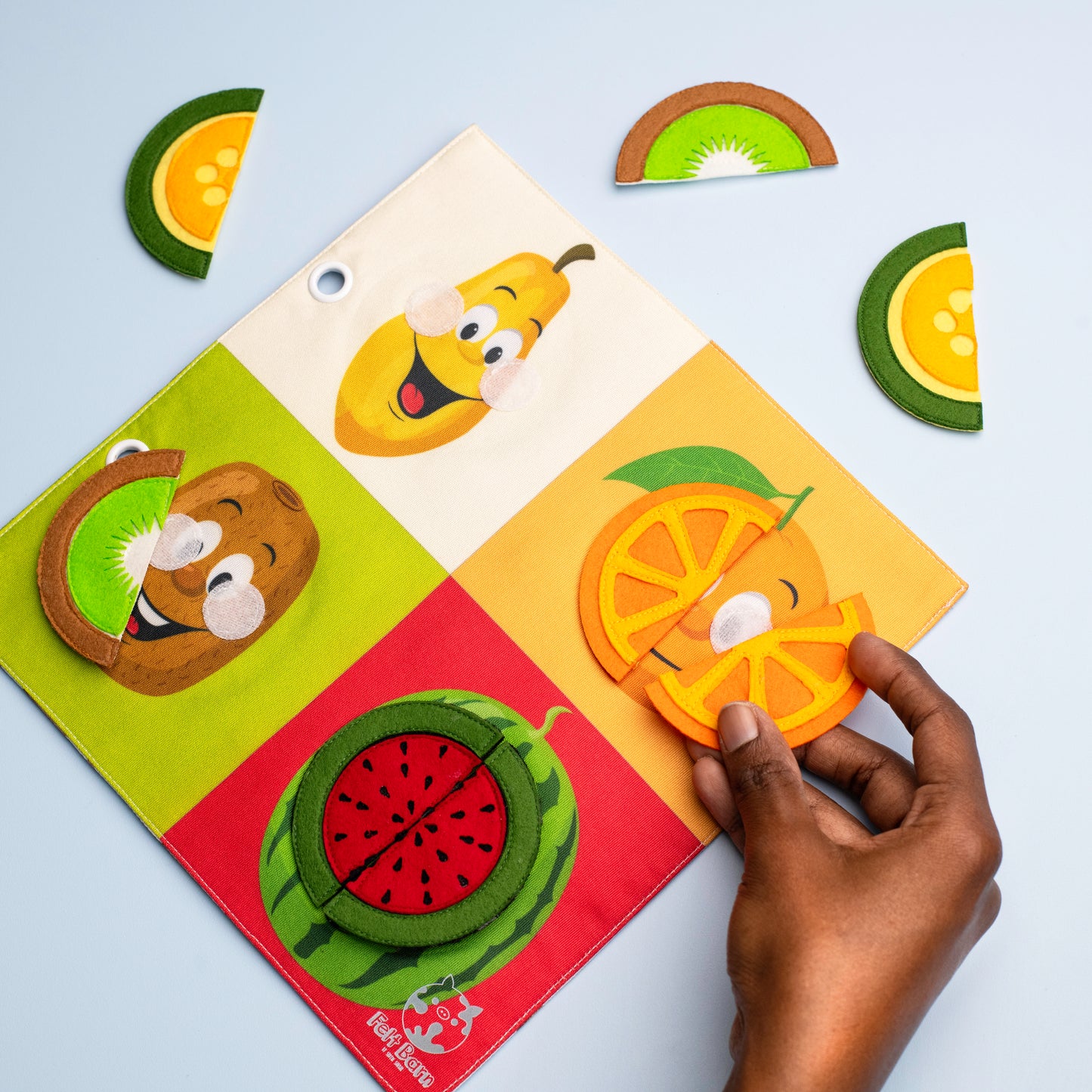 Kitchen Quiet Book Page - Fruit Halves & Chocolate Tangram
