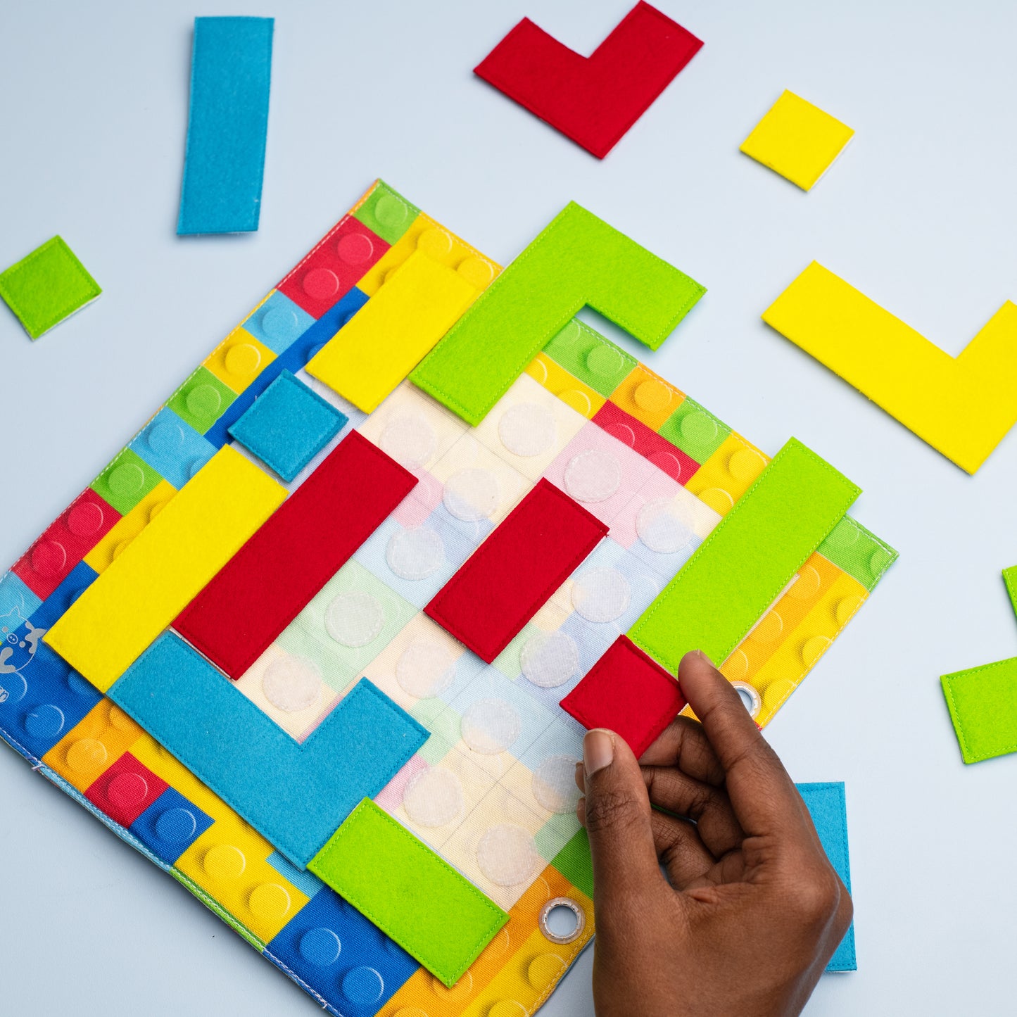 School Quiet Book Page - Shapes & Tetris