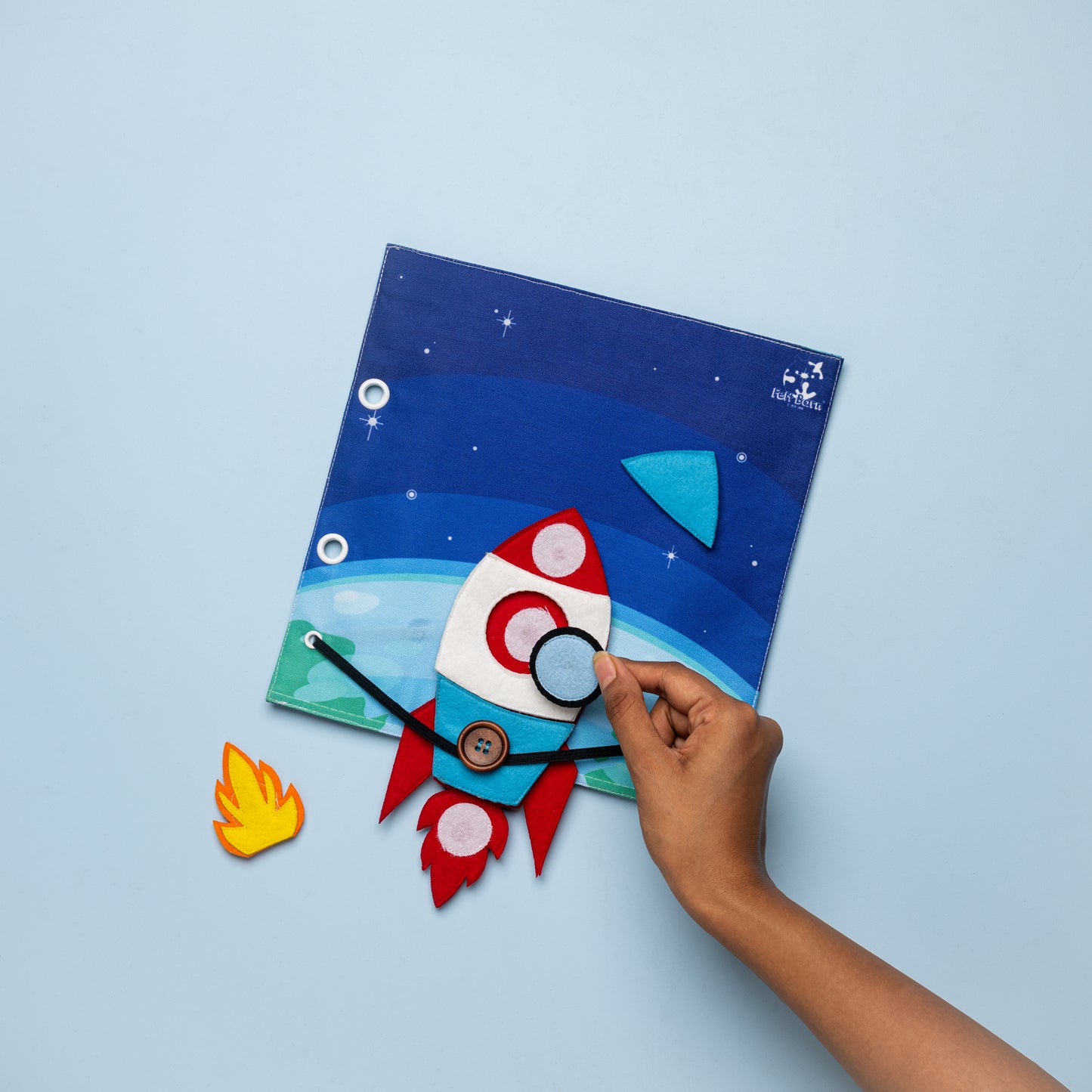Space Quiet Book Page - Rocket Assembly 'n' Launch & Moons 'n' Suns