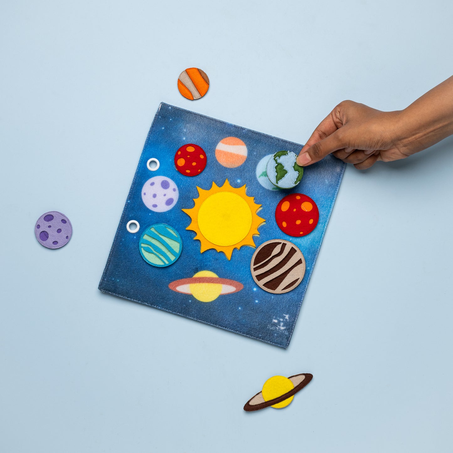 Space Quiet Book Page - Solar System & What time is it there?