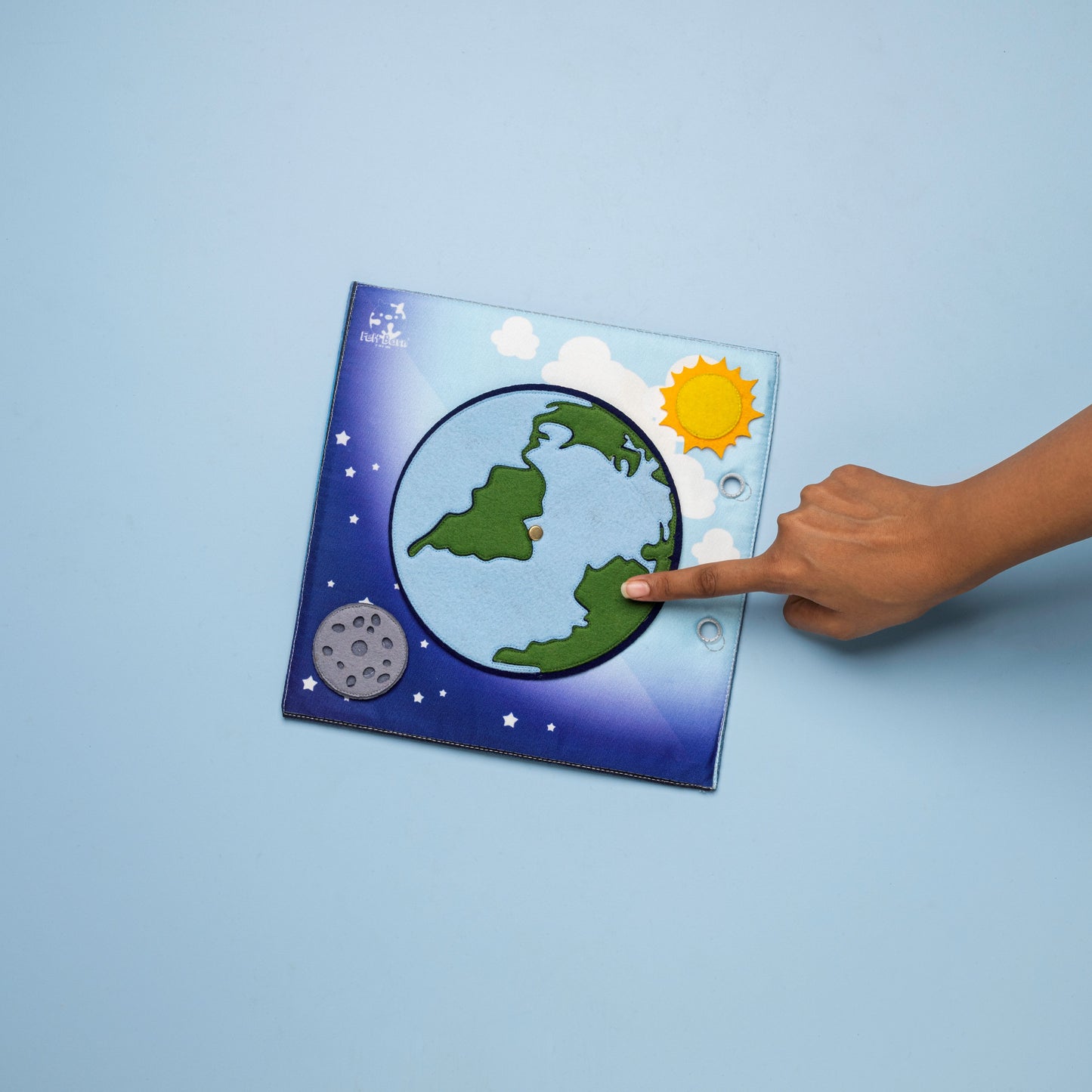 Space Quiet Book Page - Solar System & What time is it there?